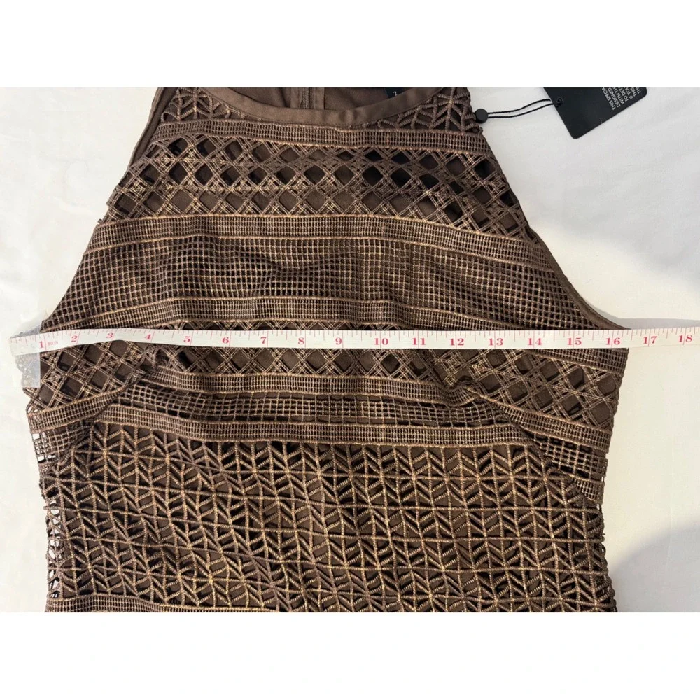 NWT WHBM White House Black Market‎ Dress Women Size 2 Brown Lace